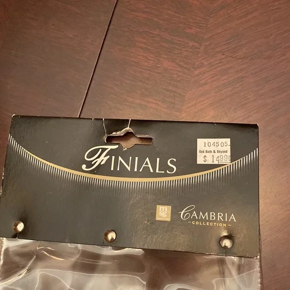 4 finials black metal, never used package has been opened Cambria Collection - Picture 2 of 2